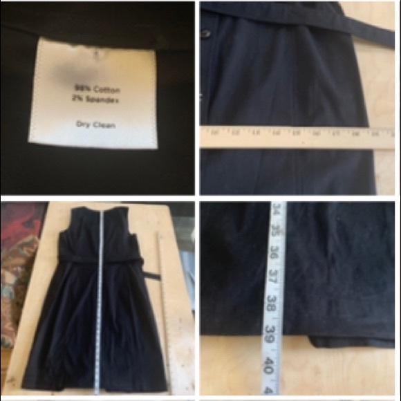 Talbots Black Ruffle Bib Button Front Sleeveless Dress With Belt  Size 12 - Picture 11 of 13